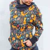 Europese herfst winter vrouwen cartoon dier vossen bedrukte hoodies sweatshirt vintage lange mouw hoody pullover tops met 210805