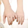 ANILLO INS simples Pareja Un par de anillos de plata esterlina S925 Simple para hombre y simulación de mujeres Boda de diamantes