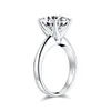 LESF Moda 3 0 CT Yastık Kesme Solitaire Ring 925 STERLING Gümüş Nişan Parlak Sona Taş Düğün Gümüş Yüzükler 210623266A