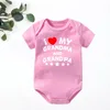 Rompers Funny Born Body Bodysuit Я люблю свою бабушку и дедушку напечатанный с коротким рукавом ползунки комбинезон тела мальчик девушки один