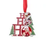 2021 Weihnachtsbäume Anhänger Dekorationen Sublimation Metall hängende Ornamente DIY individuelle personalisierte kreative Dekorationssets für Kinder Kleiner Weihnachtsbaum