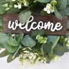 Simülasyon Hoşgeldin Çelenk Kapı Dekor Yapay Bitki Okaliptüs Yaprak Garland Düğün Parti Ev Asılı Süs Için