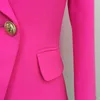 HIGH STREET 2021 Stylish Designer Blazer Women's Classic Double Breasted Metal Buttons Slim Fitting Blazer Jacket Hot X0721