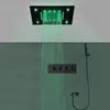 Banyo Siyah Duş Seti Renkli LED Yağış Şelale Çok Fonksiyonlu Duş Başlığı Paneli Gizli Termostatik Mikser Musluklar