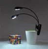 LED -bok Light Double Head Clip Music Stand Lamp USB eller 3A Battery Operated Reading Table Lighting Perfekt f￶r pianospelare Kids Travel