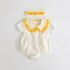 아기 소녀 rompers 여름 ​​옷 bodysuits 귀여운 폴카 도트 유아 bbodysuit 210429
