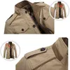 Märke Mäns Casual Jacket Male Windbreaker Oversized 6XL Höstvaskad bomull Classic Long Jackets Men Kläder Trench Coat 211103