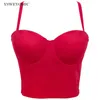 Tissu doux de haute qualité rose rouge 5 couleurs corset brallet bustier femme soutien-gorge boîte de nuit fête recadrée haut gilet plus taille 210616