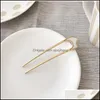 Hårklipp Barrettes smycken Japan Minimalist Alloy Metal Conch Shell Sticks For Women Girl Hair Clip Tools Bun Maker Hairpins Headwear Tre