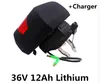 Paquete de batería Rechargealbe 36V 12Ah con 7 protecciones para bicicleta eléctrica plegada rickshaw bicicleta de montaña + cargador 2A
