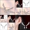 Andere oorbellen sieraden modieuze paardenoog Angel Wing 925 Sterling Sier Studs vrouwelijke oor G26 Drop levering 2021 LWFVH