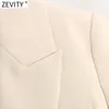 Mulheres Moda Collar Notched Collar Sólida Blazer Casaco Escritório Senhoras Elegante Outwear Terno Chique Negócios Marca Tops SW710 210420