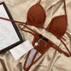 Luxe Dames Bikini String Badmode Brief Gesp Badpak Pak Sexy Halter Dames Badpakken