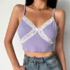 E-girl Y2K Femmes Croix Dentelle Camis Débardeur Crop Top Dames SleevelSummer Cami Gilet Sous-Vêtements Sexy Backlcamisole X0507