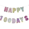 Party Decoration Happy Birthday Tranding Banner Wiszące Fani Papieru Macaron Candy Pastel Garland Baby Shower 1st Dekoracje