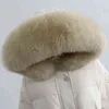 Fitaylor Winter большой натуральный меховой воротник с капюшоном Куртка с капюшоном Женщины с поясом толщиной снег теплые парки 90% белый утка вниз свободное пальто 2111216