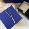 Collane a ciondolo di marca di lusso S925 Sterling Silver Tre Oval Zircon Charm Short Chain Choker per Women Designer Wedding Party JE9279547