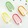 Silikon Ice Cream Mold Ice Cube Fack Popsicle Moulds med plastpinnar Locks DIY Dessert Verktyg ZC3526