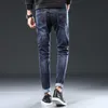 Kstun Mens Jeans Brand Stretch 2021 Slim Fit Сплошные синие повседневные джинсовые штаны полная длина мужские брюки джинсы ковбоев Жан Hombre X0621