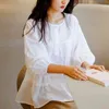 Sweet Fungus Design Blouses lâches pour femmes Silm O-Cou à manches longues T-shirts élégants tout-match Tops féminins Printemps 210525