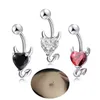 heart dangle belly button rings