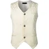 Black Steampunk Suit Vest Men Gothic Victorian Single Breasted Brocade Medieval Halloween Cosplay Jacquard Waistcoat Costume 3XL 210923