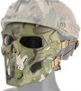 Tactical Mask Protective Full Face Clear Goggle Skull Mask Dual Mode Wearing Design Adjustable Strap One Size Fits