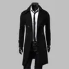 Fashion Trench Coat Men Long Coat Winter Famous Brand Mens Overcoat Double-Breasted Slim Fit Men Trench Coat Plus Size 211011