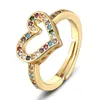 Moda 6 stili Anelli a forma di cuore per le donne Anello regolabile color oro Miglior regalo di gioielli per anniversario di matrimonio