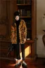 Cappotto vintage in lana da donna, giacca in tweed, stampa arancione, capispalla firmati cappotti e giacche invernali 210427