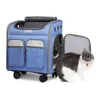 Hund bilstolar Djurvagn för katter Valpvagn Vagn på hjul Backpack Carrier Cat Transport Suitcase Wheeled Travel Space Bag Cage