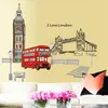 Londra çift katlı otobüs duvar çıkartmaları çıkarılabilir sticker yaratıcı sanat duvar ev dekor dekorasyon büyük adesivo de parede 210420