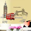 London Double-decker Bus Wall Stickers Removable Sticker Creative Art Mural Home Decor Decoration Large adesivo de parede 210420