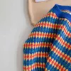 Suéter infantil outono menino contrastante cor bebê listrado em torno do pescoço suéter bebê menino roupas 210515