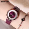 Frauen uhr wasserdicht Strass Ball zifferblatt Luxus Mode Weiß leder Uhren mädchen Kleid Student geschenk uhr armbanduhren
