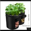 Jardinières Pots Fournitures Patio, Pelouse Drop Livraison 2021 Plante Cultiver Maison Pot de Pommes de Terre Serre Sacs de Culture de Légumes Hydratant Jardin Vert