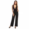 Women's Jumpsuits & Rompers Luoanyfash 2021 Women Bodysuit Club Backless Womens Jumpsuit Sexy Deep V Neck Full Length Bodycon