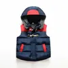 Winter Warm 3-11 12 Years Teenager Christmas Gift Thickening Outerwear Coat Color Patchwork Hooded Vest For Kids Boys Girls 210701
