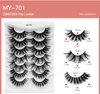 Nieuwste 7pairs 8D pluizig valse wimpers gemengde stijlen dramatische dikke wimper handgemaakte diy nep washes extension make-up tool