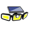 LED LED Solar Light في الهواء الطلق مصباح شمسي يعمل بالشمس 3 أوضاع مستشعر حركة PIR لزخارف حديقة الجدار شارع الشارع