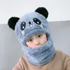Bébé chapeau garçon nouveau-né photographie accessoires accessoires enfants velours casquette Panda oreilles filles automne chaud écharpe ensemble femmes 2444 Q2