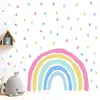 Hand Painted Rainbow Wall Stickers for Children Girls Kids rooms Wall Decor Removable PVC Wall Decals Home Decoration Wallpapers 210929