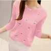 Herbst Pullover Frauen Stickerei Gestrickte Winter Frauen Pullover Und Pullover Weibliche Trikot Jersey Jumper Pull Femme 210518