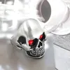 Bröllopsringar Personlighet Punk Fashion Jewelry Boutique Gem Set Skull Men039S Titanium Steel Ring1166954