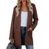 Kvinnors Trench Coats Jacket Stand Collar Zipper Fickor Coat Långärmad Kvinnor Kvinna Vinter 2021