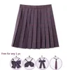 Belles filles Summer Purple Plaid A-line jupes adolescents hautes femmes jupe plissée JK Uniform scolaire Tissu