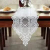 Runner da tavola in stile europeo Pizzo bianco Luxury Dinning Tea Cloth Decorazione di nozze Tessili per la casa 211117