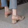 Jurk schoenen puntige vierkante hak sandalen kantoor jobs hasp vrouw 2021 voor vrouwen zomer mode hoge zapatillas mujer