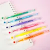 Highlighters Double-headed Stamp Highlighter Pen DIY Hand Account for Students Kreativitet Stationery 1 Set med 6 6-färg Marker Pennor