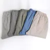 Hommes taille haute Trausers pantalons d'été vêtements nouveauté lin lâche coton bande élastique mince travail Vintage jambes larges pantalon 211013